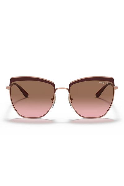 Vogue Woman Irregular Sunglasses- Vo 4234s - Lense Size:54mm - Top Bordeaux/rose Gold