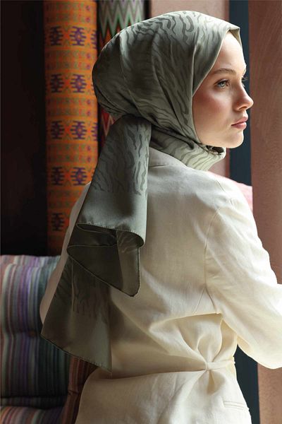 VALORSCARF Zebra Pattern Shawl - Mold Green