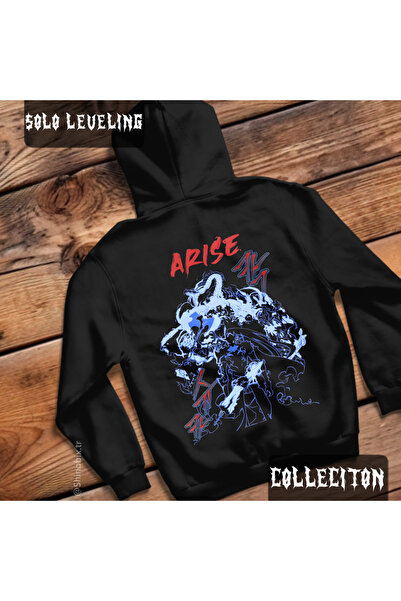 SHINOBIX سترة بغطاء للرأس كبيرة الحجم من Solo Leveling Anime Sung Jinwoo Arise