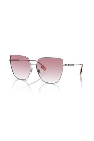 BURBERRY Woman Irregular Sunglasses- Be 3143 - Lense Size:61mm - Silver