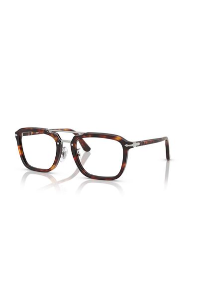 Persol Unisex Square Eyeglasses- Po 0204v - Lense Size:52mm - Havana
