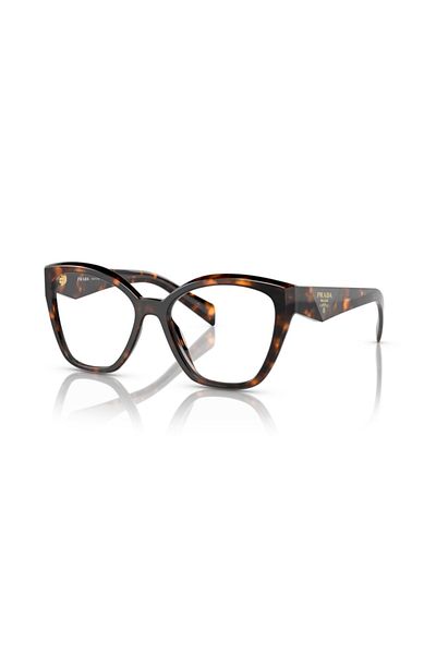 Prada Woman Irregular Eyeglasses- Pr 20zv - Lense Size:52mm - Honey Tortoise