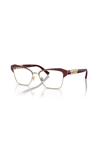 Tiffany Woman Square Eyeglasses- Tf 1156b - Lense Size:53mm - Burgundy On Pale Gold Plated