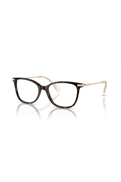 Swarovski Woman Square Eyeglasses- Sk 2010 - Lense Size:52mm - Dark Havana