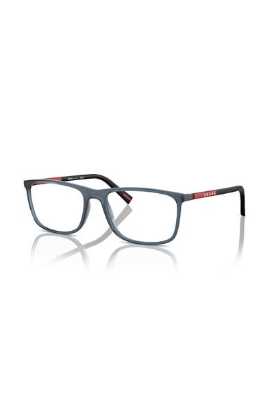 Prada Linea Rossa Man Rectangular Eyeglasses- Ps 03qv - Lense Size:55mm - Transparent Avio