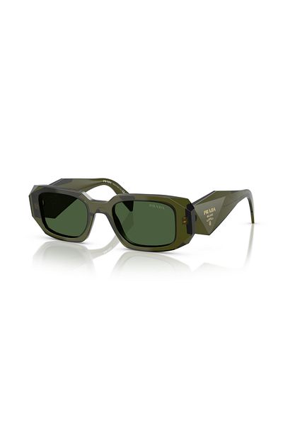 Prada Woman Rectangle Sunglasses- Pr 17ws - Lense Size:49mm - Transparent Bottle