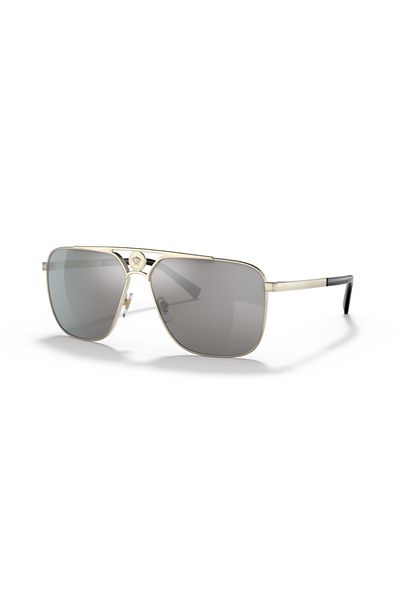 Versace Man Rectangle Sunglasses- Ve 2238 - Lense Size:61mm - Pale Gold