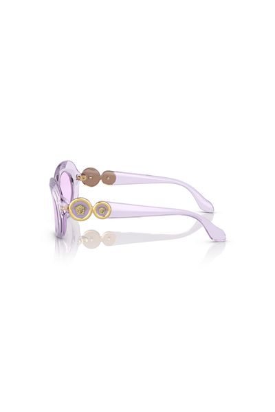 Versace Kids Woman Oval Sunglasses- Ve 4428u - Lense Size:45mm - Transparent Violet