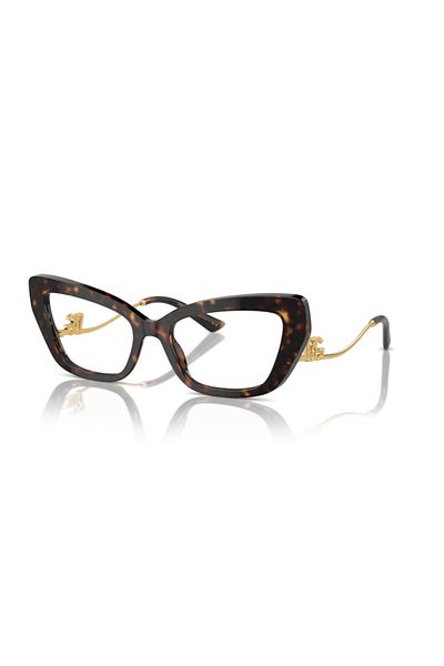 Dolce&Gabbana Dolce & Gabbana Woman Cat Eye Eyeglasses- Dg 3391b - Lense Size:56mm - Havana
