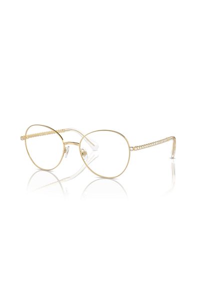 Swarovski Woman Round Eyeglasses- Sk 1013 - Lense Size:52mm - Pale Gold