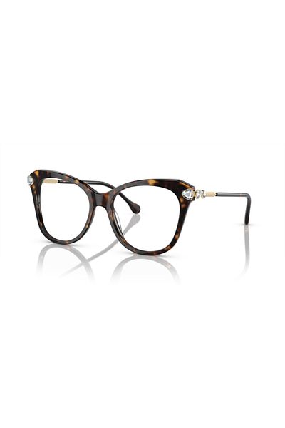 Swarovski Woman Irregular Eyeglasses- Sk 2012 - Lense Size:51mm - Havana