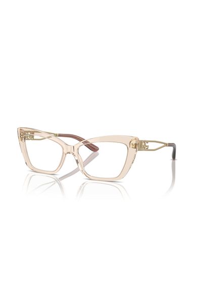 Dolce&Gabbana Dolce & Gabbana Woman Cat Eye Eyeglasses- Dg 3375b - Lense Size:53mm - Transparent Camel