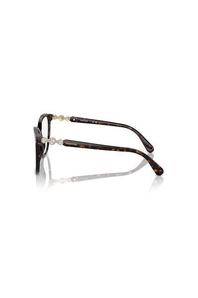 Swarovski Woman Square Eyeglasses- Sk 2020 - Lense Size:52mm - Dark Havana