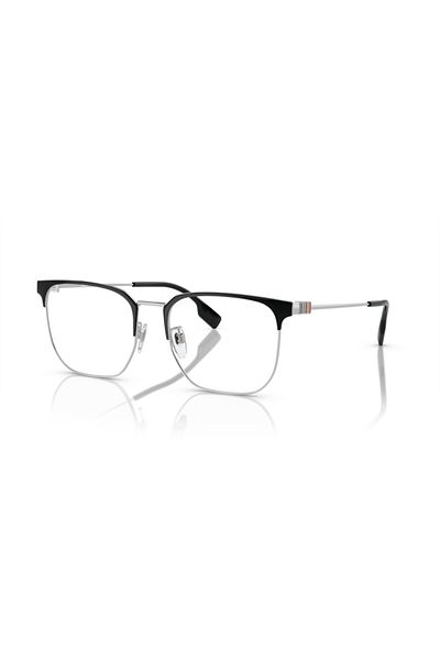 BURBERRY Man Square Eyeglasses- Be 1383d - Lense Size:55mm - Silver/black