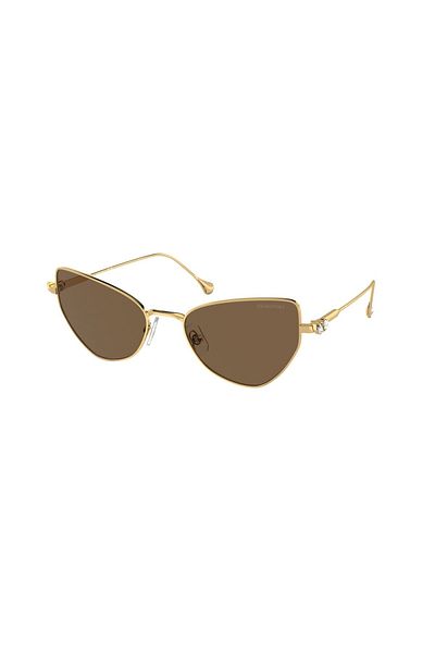 Swarovski Woman Irregular Sunglasses- Sk 7011 - Lense Size:56mm - Gold