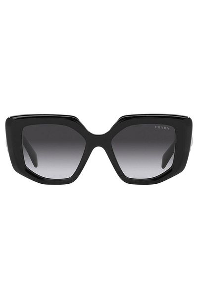 Prada نظارة شمسية نسائية بتصميم غير منتظم - Pr 14zs - مقاس العدسة: 50 مم - أسود