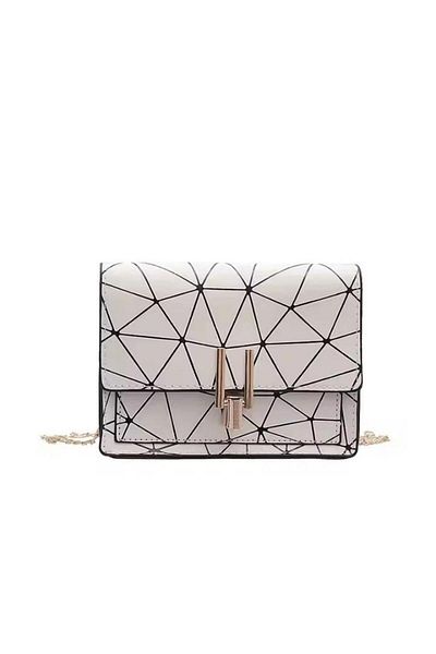 Generic Women's crackle print shoulder bag with chain shoulder strap, shopping fashion handbag