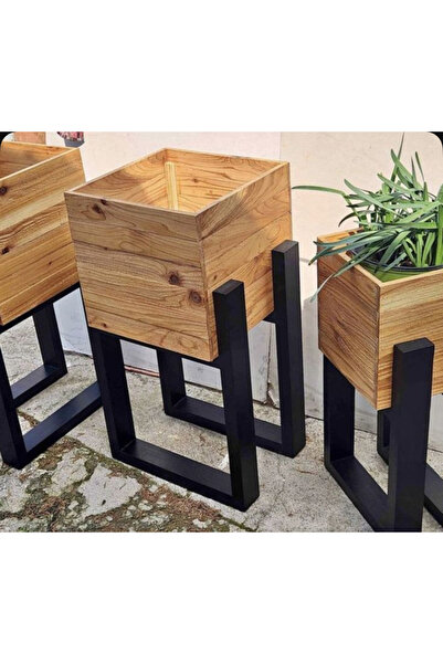 HOLZSTUCK Ahşap ve Metal Saksı