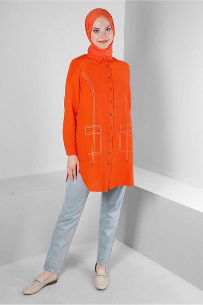Alvina STITCH DETAILED SHIRT TUNIC 43605