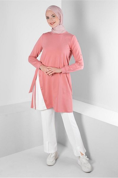 Alvina Buttoned Side Tie Tracksuit Tunic - 43697