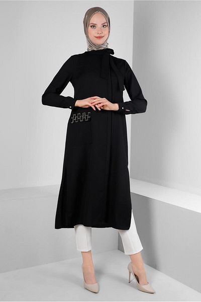 Alvina LAPEL TIE POCKET TUNIC 43525