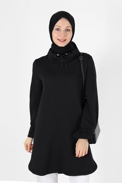 Alvina QUILTED PATTERN TUNIC WITH ELASTIC CUFFS 42372