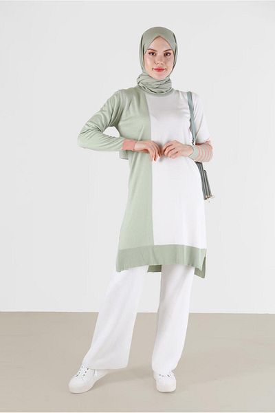 Alvina 3-COLOR TRICOT TUNIC WITH STRIP DETAIL 42106