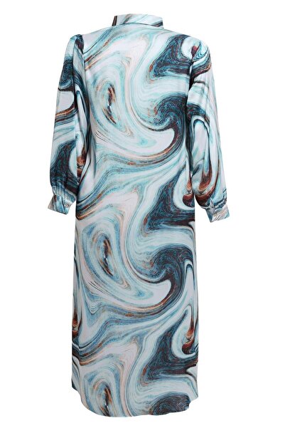 Alvina Patterned Satin Tunic - Plus Size 20522
