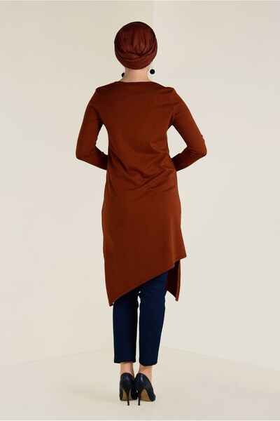 Alvina 4526 Model Asymmetrical Cut Knitwear Tunic