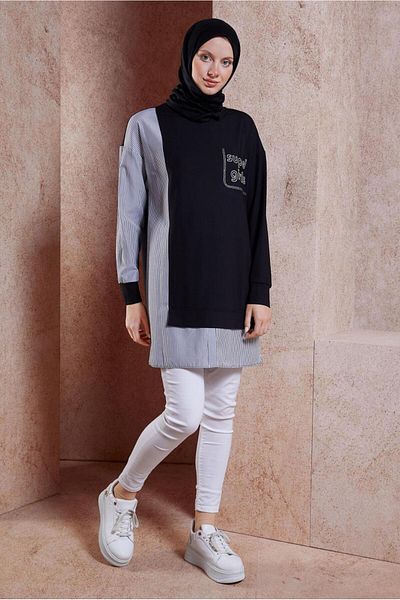 Alvina Tunic 44640 - Striped Tracksuit Tunic
