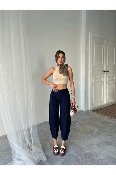 NOA LİNE Scuba Crepe Fabric Shalwar Model Balloon Pants