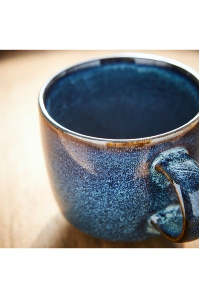 IKEA GLADELIG Mug, Blue, 37 cl – Durable Stoneware, Unique Glaze, Microwave & Dishwasher Safe.