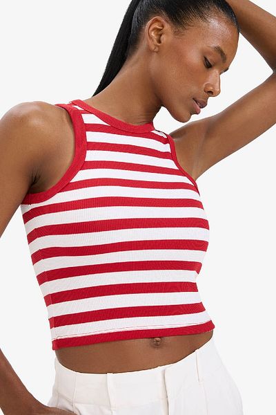 DeFacto Standard Fit Striped Crew Neck Athlete Athlete D9316Ax25Sp