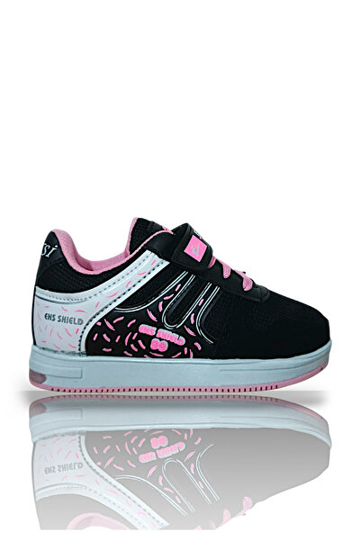 MODA Işıklı File Unisex Cırtlı/Bantlı Çocuk Spor Ayakkabı Rahat Tarz Sneakers