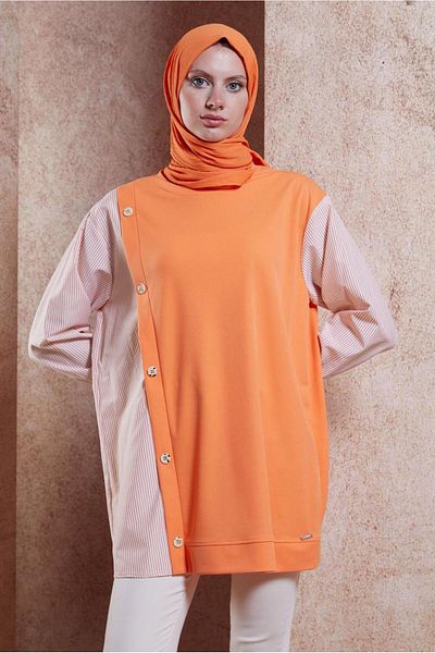 Alvina 44751 Model Garnished Tunic Tracksuit