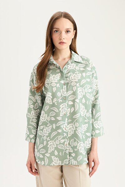 DeFacto Regular Fit Desenli Uzun Kollu Gömlek C3818AX25SP