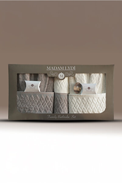 M Madam Lydi Madam Lydi Kadife 8 Parça Çift Kişilik Lüks Bornoz Seti | Çeyizl...
