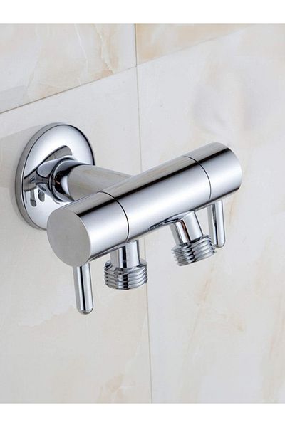 TX 1/2X1/2 Chrome Double Outlet Angle Valve
