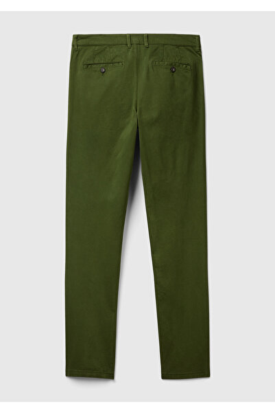United Colors of Benetton Erkek Haki Slim Fit Chino Pantolon
