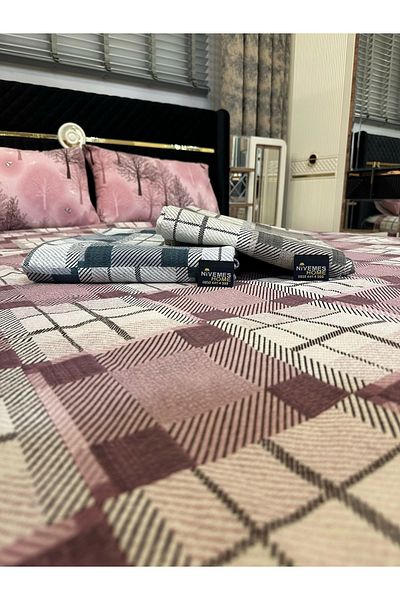 NİVEMESHOME Nivemeshome Lilac Patterned 160X230 Single Pique Cover for Single Person