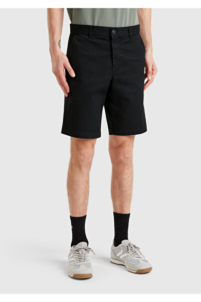United Colors of Benetton Ανδρική μαύρη βερμούδα Chino