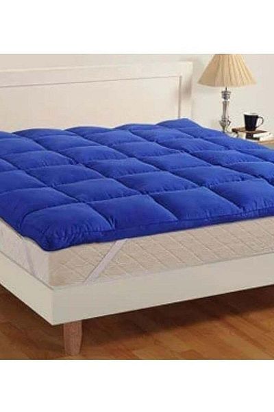 Comfy COTTON FIBER FILLED BLUE MATTRESS TOPPER 180 x 200 x 7 CM