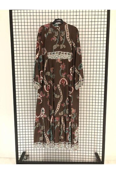 Armine TREND Buttoned Collar Patterned Dress