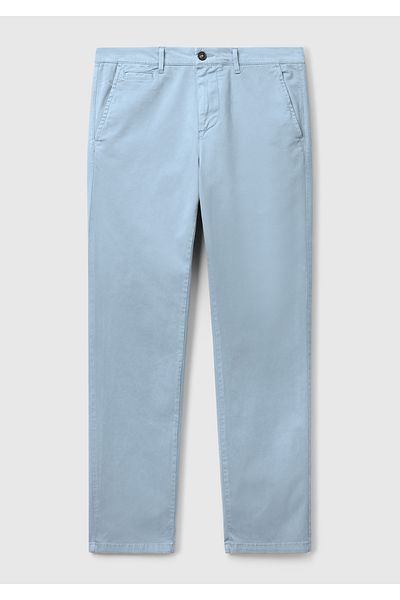 United Colors of Benetton Men's Light Blue Slim Fit Chino Trousers