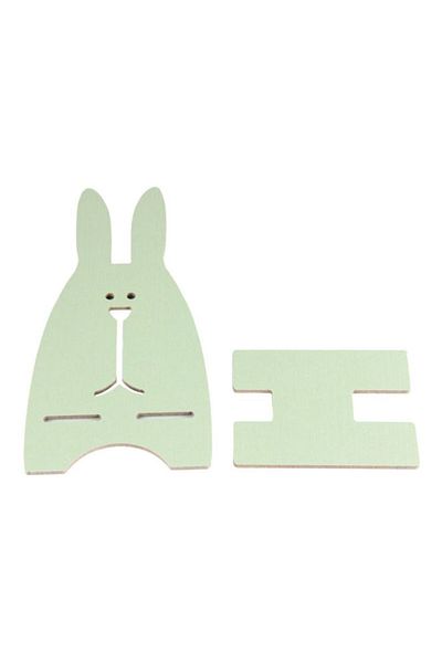 Generic Cute Rabbit Wooden Mobile Stand Green 344