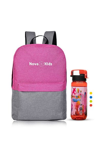 NovaKids Nova Kids 17-Inch Backpack with Hydration 750ml Bottle(Assorted Color) - Lilac