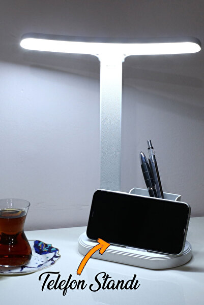 Badem10 Şarjlı Dokunmatik 3 Renk Kademeli Işık Ledli Masa Üstü Lambası 10w Çocuk Ders Çalışma Okuma Işığı