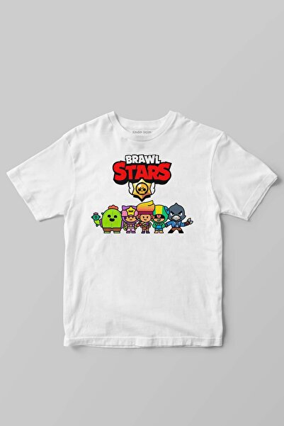 Kendim Seçtim Tricou alb unisex pentru copii - Brawl Stars Warrior Heroes Design