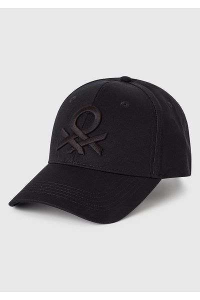 United Colors of Benetton Șapcă de baseball neagră pentru bărbați cu logo brodat pe față