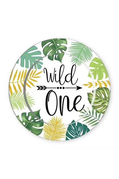 Generic 114-Piece Wild One Party Pack Tableware Cups Napkin Tissue Straws Plates Set 16 Guest